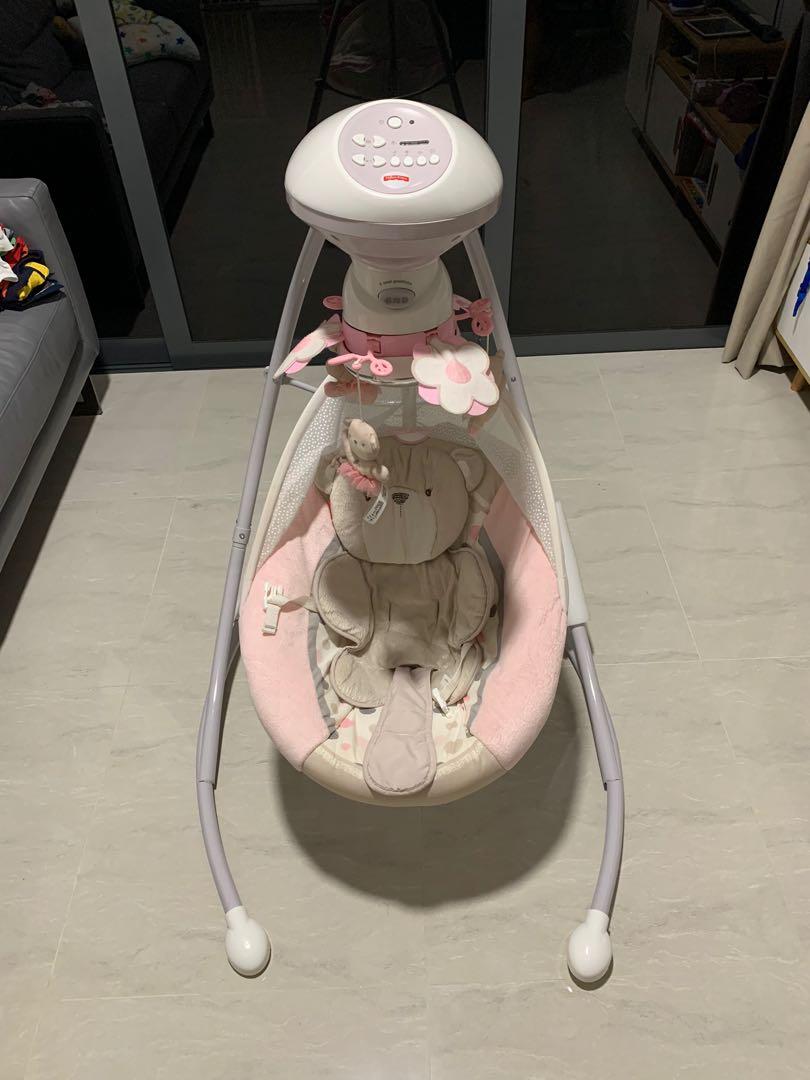 Cheap sale Used Fisher Price My Little Snugabear Cradle n Swing Babies Kids Infant Playtime on Carousell