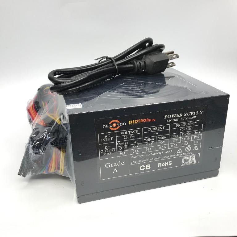 ELECTRON POWER SUPPLY, ATX700W, 20+4 PIN, 48 PIN CPU POWER, 2X SATA