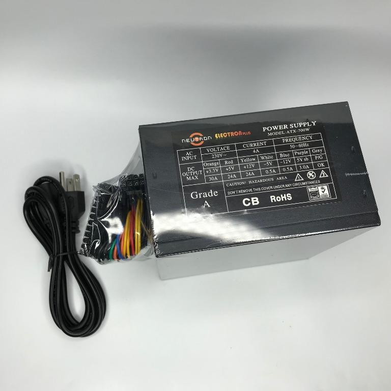 ELECTRON POWER SUPPLY, ATX700W, 20+4 PIN, 48 PIN CPU POWER, 2X SATA