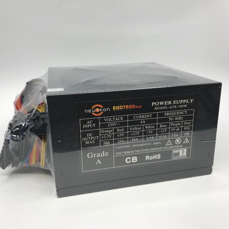 ELECTRON POWER SUPPLY, ATX700W, 20+4 PIN, 48 PIN CPU POWER, 2X SATA