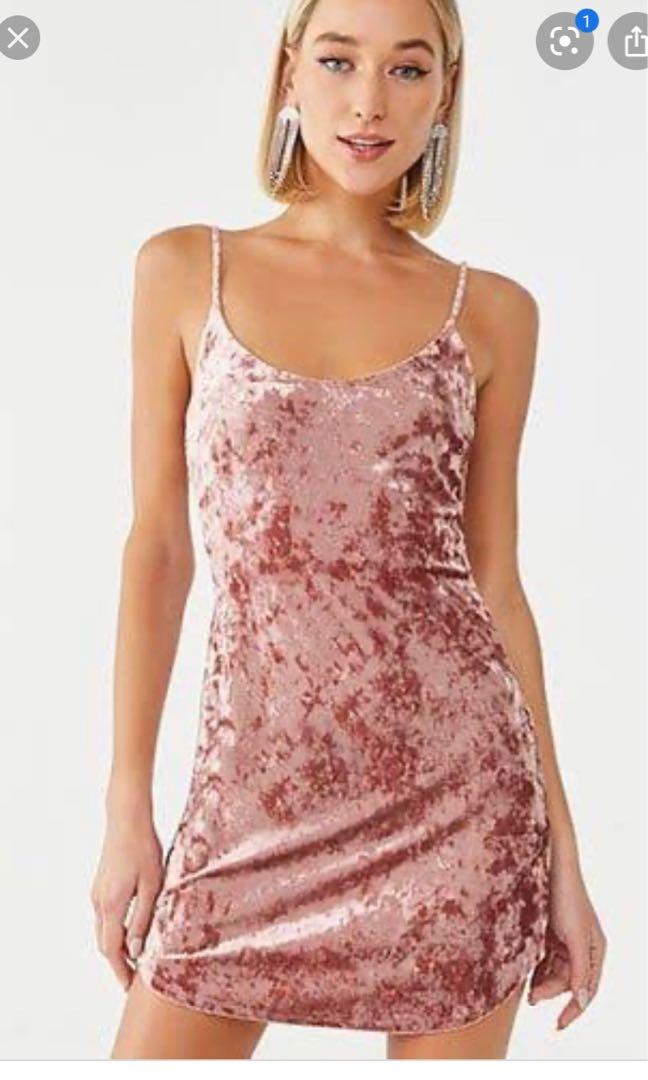 Forever 21 pink velvet dress sale