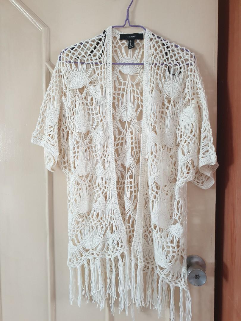 Forever 21 top crochet cardigan