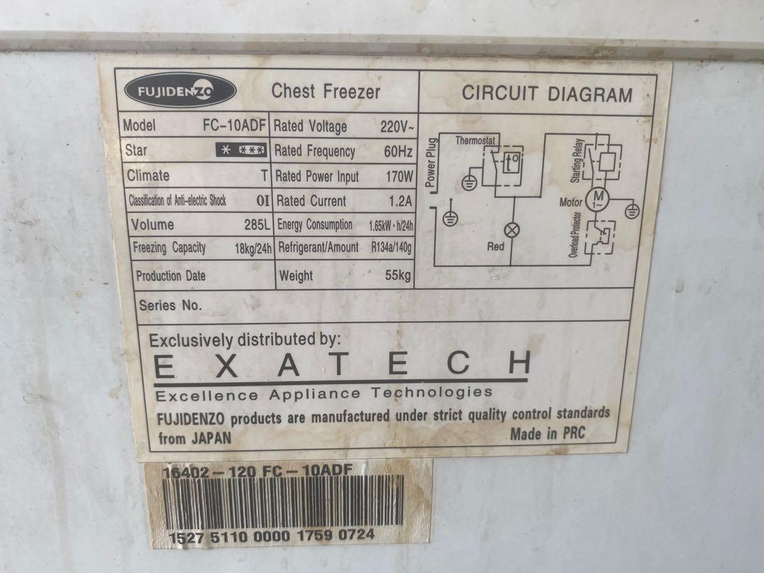 Fujidenzo Fc 10 Adf 10 Cu Ft Solid Top Chest Freezers White Tv Home Appliances Kitchen Appliances Refrigerators And Freezers On Carousell