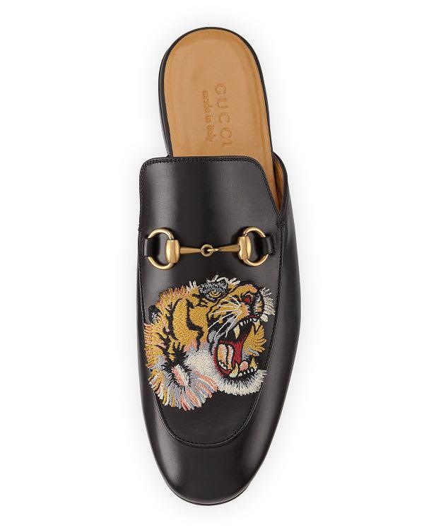 Gucci princetown tiger leather loafers 