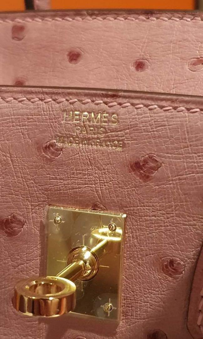 Hermes Birkin 25 Terre Cuite Autruche Ostrich Gold Hardware