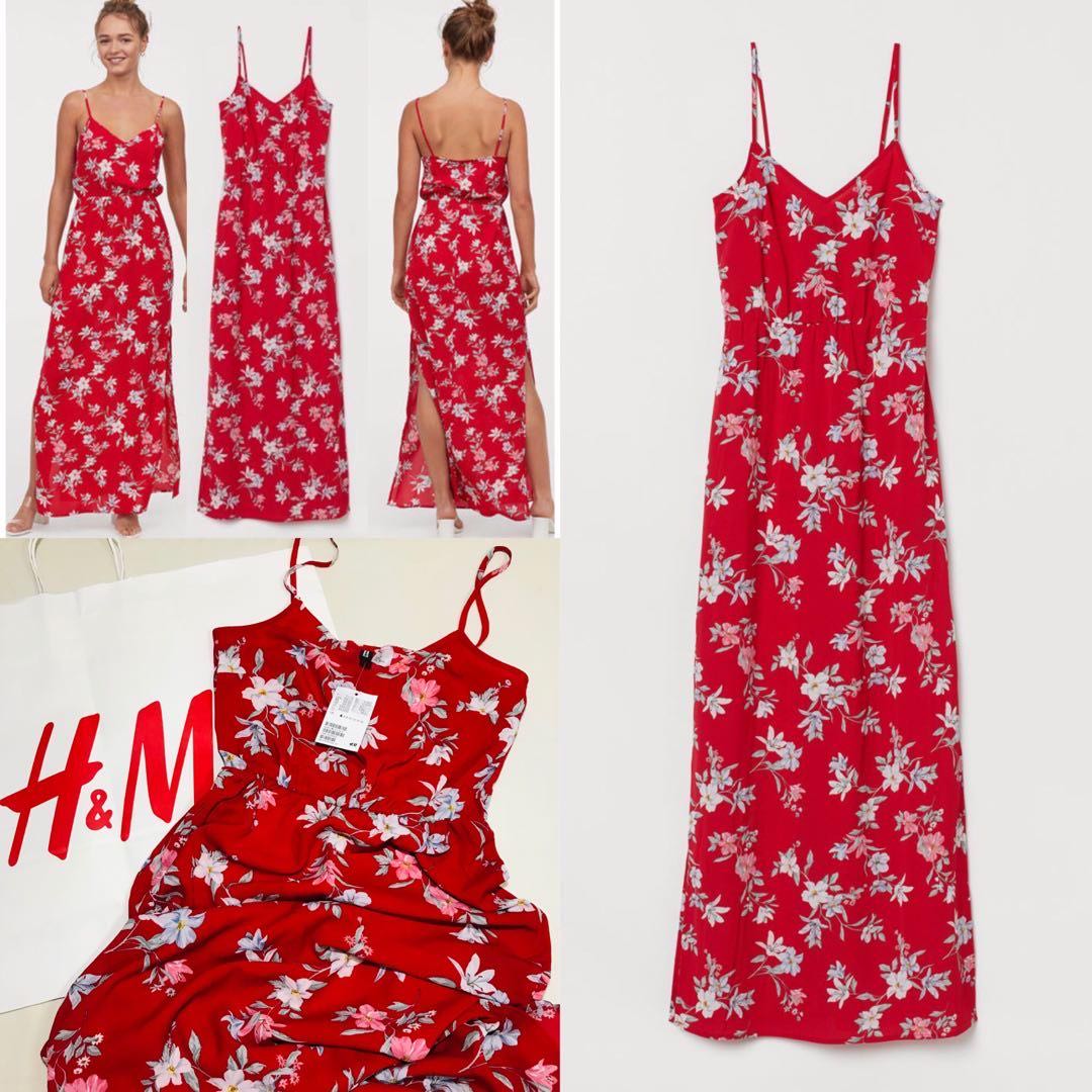 H&m red maxi dress on sale