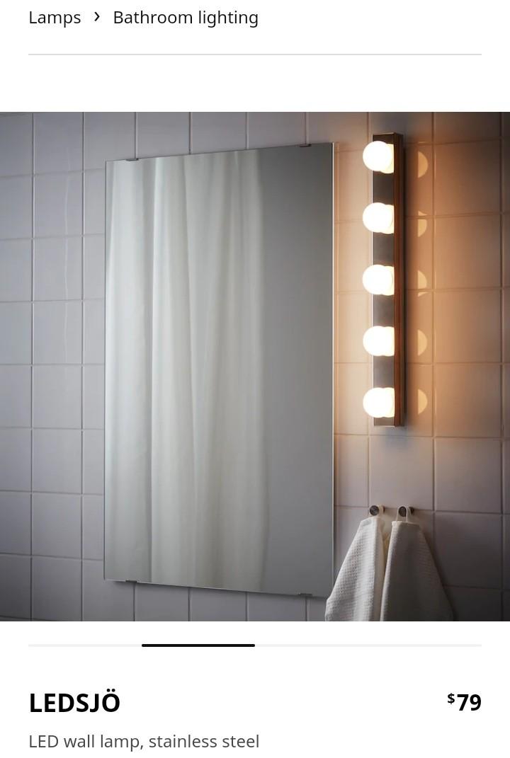 Led Light Wall Lamp Stainless Steel, Ikea Bathroom Lighting
