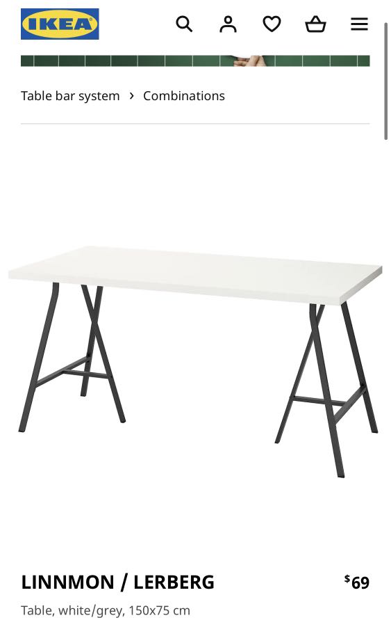 Ikea linnmon lerberg table discount