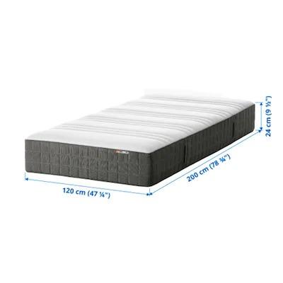 ikea mattress H V G HOVAG Pocket sprung mattress firm dark grey120x200 cm
