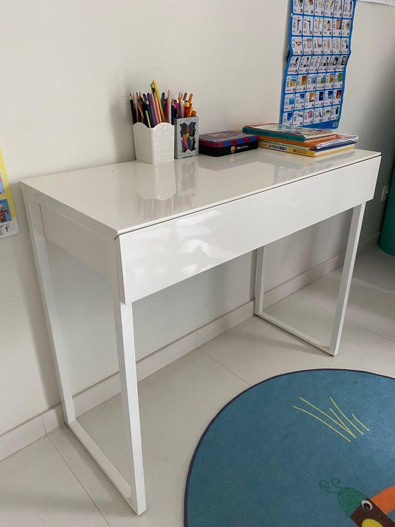 Ikea Kids White Study Desk Table 90x40x75cm Children Furniture Tables Chairs On Carousell