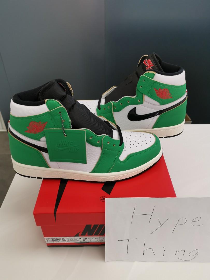 Jordan 1 High Lucky Green Heineken Men s Fashion Footwear Sneakers on Carousell
