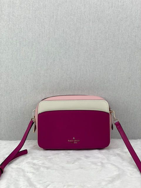 NEW Kate Spade Pink Multi Lauryn Colorblock Leather Camera Crossbody B –  Fin and Mo