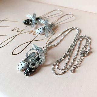 Korean handmade ballet necklace earrings set