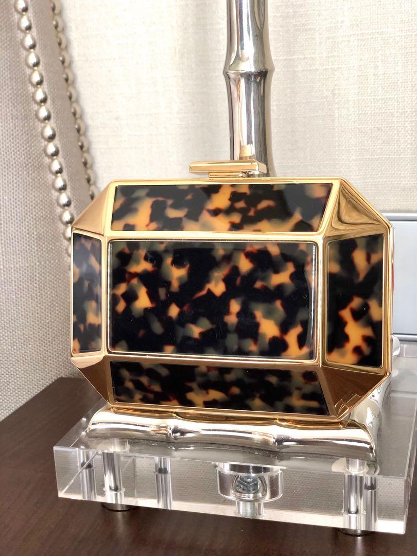 Louis Vuitton Limited Edition Tortoise Shell Acetate Goldtone Metal  Minaudiere Clutch Bag - Yoogi's Closet