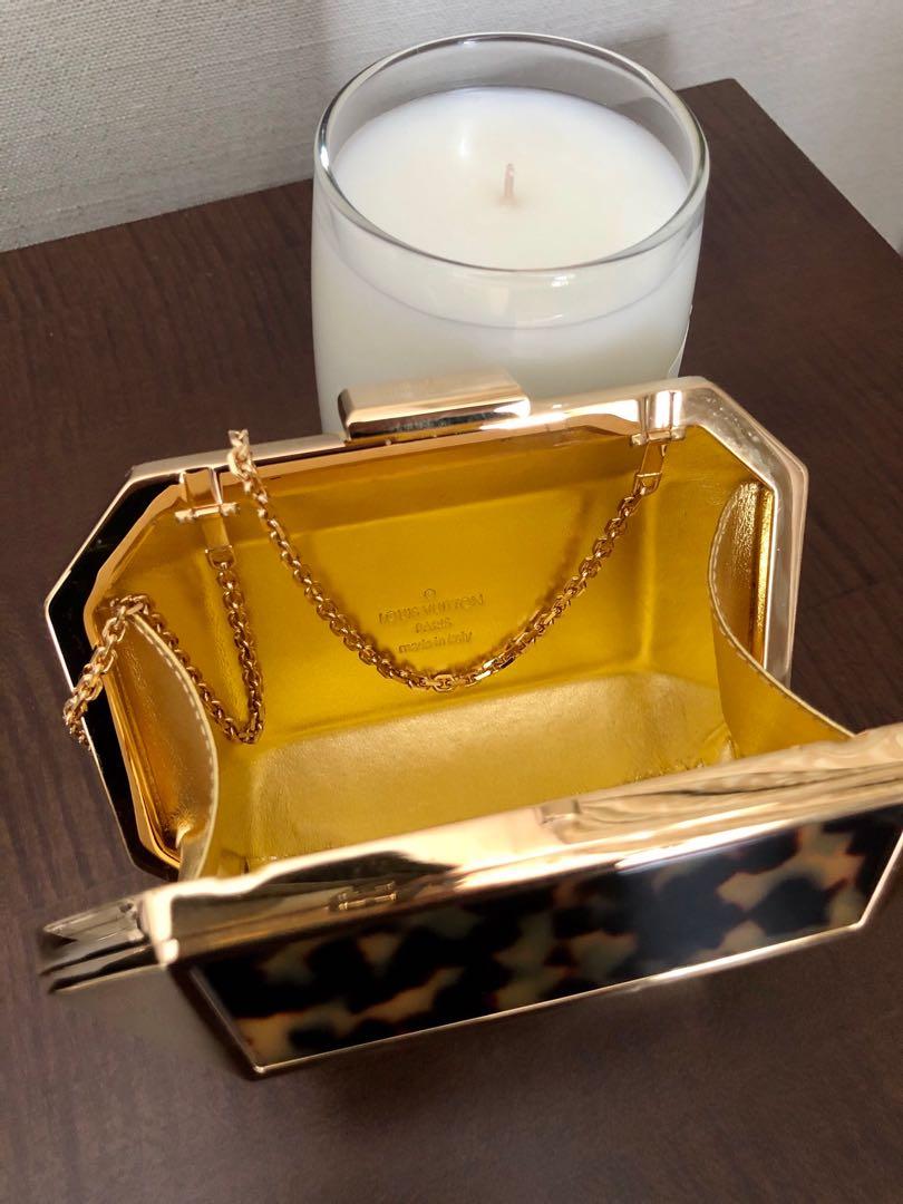 Louis Vuitton Limited Edition Tortoise Shell Acetate Goldtone Metal  Minaudiere Clutch Bag - Yoogi's Closet