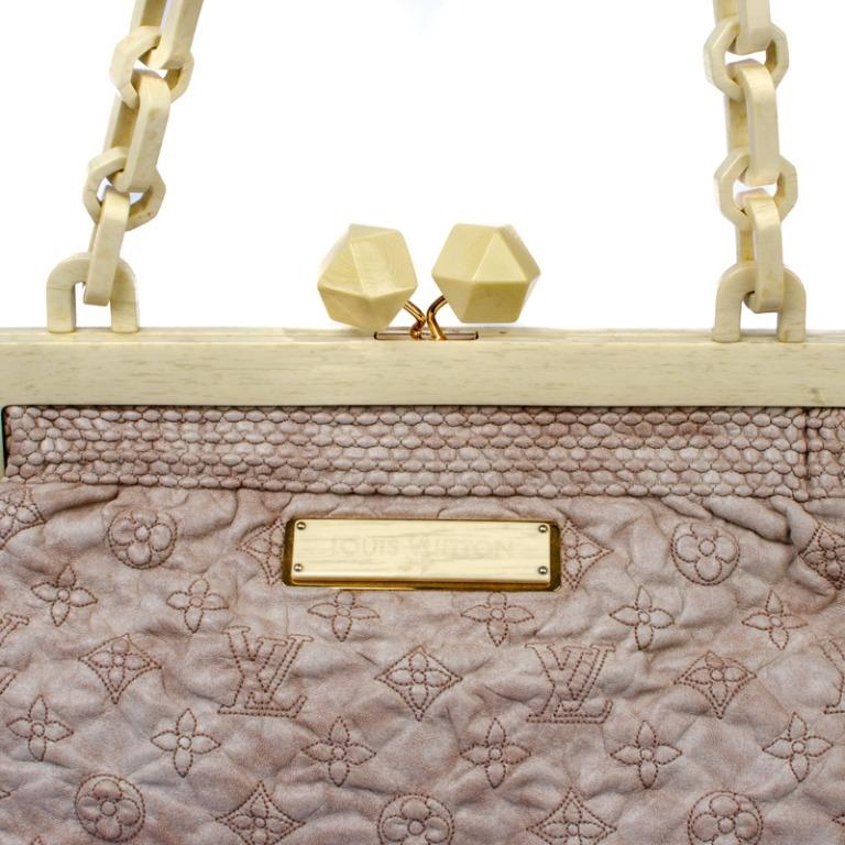 Louis Vuitton Limited Edition Ecru Lambskin Monogram Olympe Nimbus Cirrus  Bag
