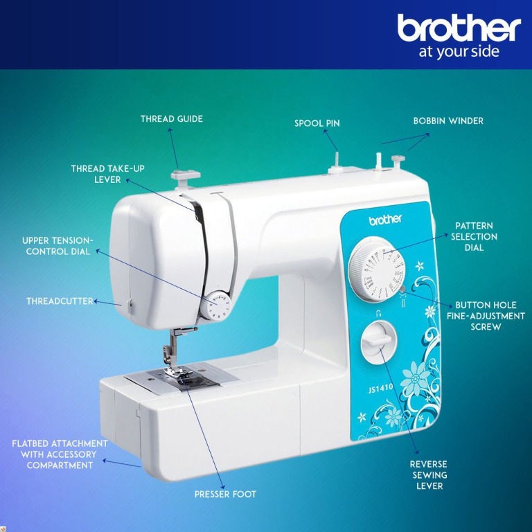 Mesin Jahit Portable Brother JS1410, TV & Home Appliances, Washing Machines and Dryers on