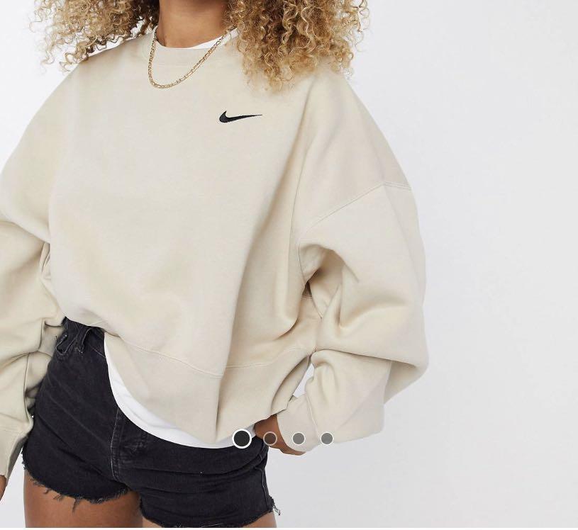 Nike mini swoosh oversized boxy sweatshirt in purple best sale