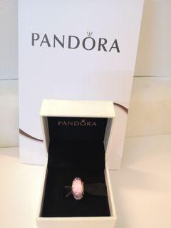 PANDORA Rose Gold Series- Pink Shimmer Glass Charm