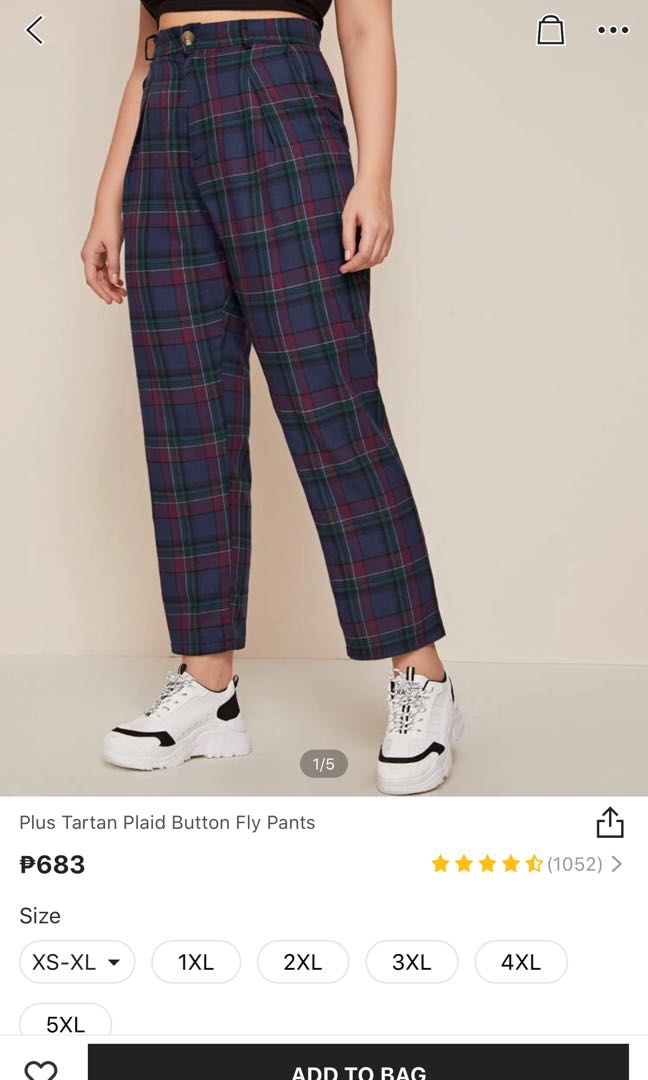 plus size plaid pants