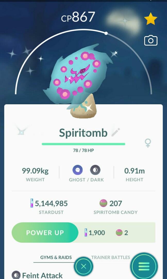 Pokémon Go Shiny Spiritomb - mini act PTC 100k stardust