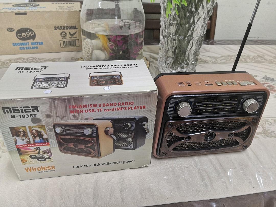 Radio MEiER M-183BT, bluetooth, USB, TF Card, rechargeable battery. FM ...