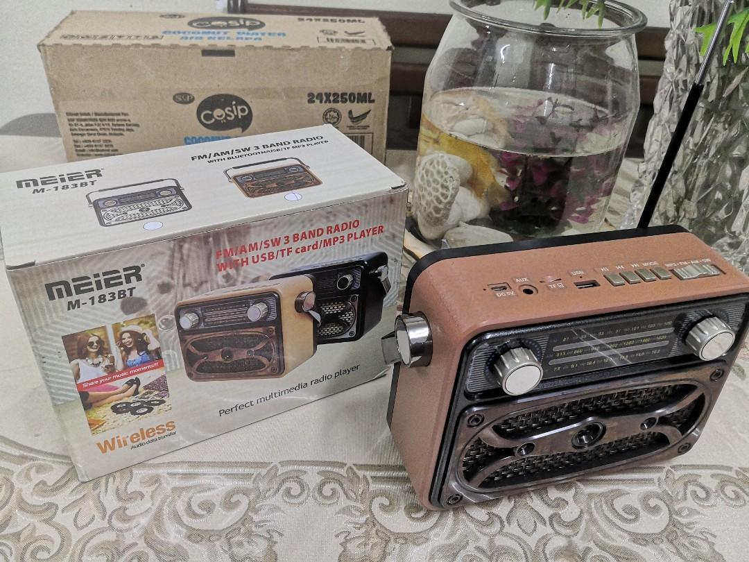 Radio MEiER M-183BT, bluetooth, USB, TF Card, rechargeable battery. FM ...