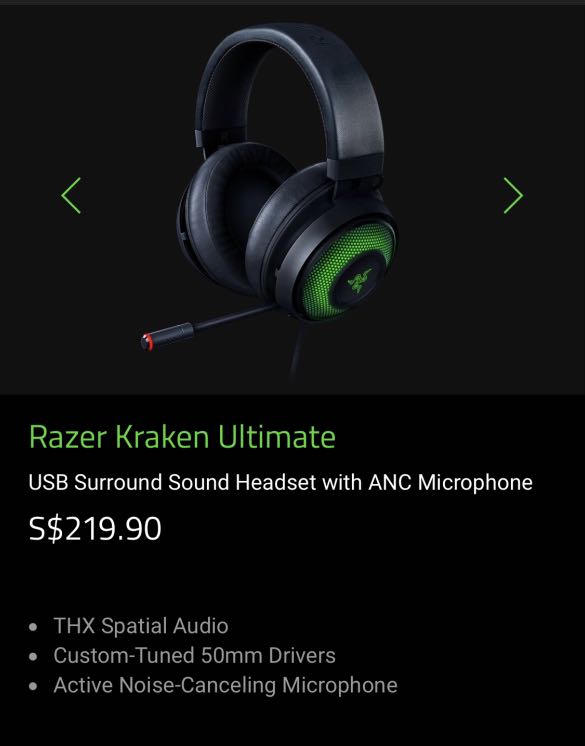 razer kraken ultimate thx spatial audio