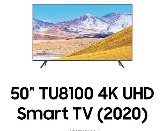 Samsung 50 Tu8100 4k Uhd Smart Tv 2020 Electronics Tvs Entertainment Systems On Carousell