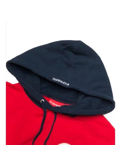 Supreme s logo colorblocked hooded sweatshirt red deals