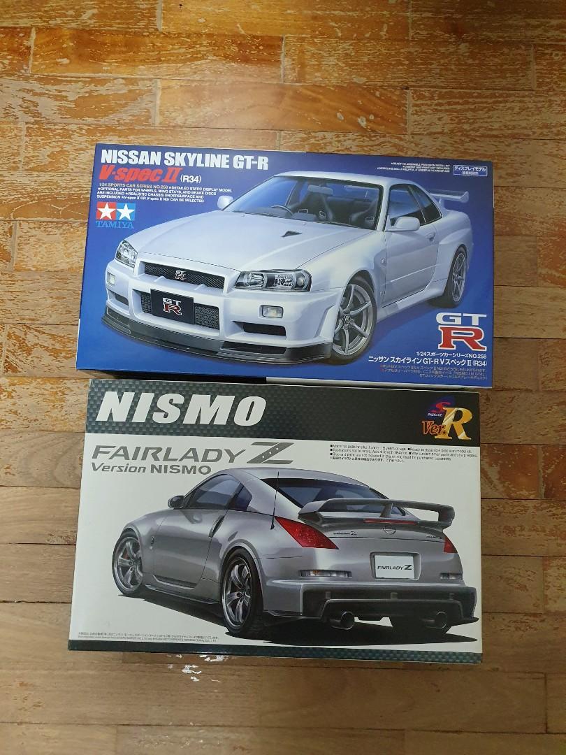 Tamiya Aoshima 1/24 Nissan Fairlady 350z nismo R34 skyline GT-R car model  kits, Hobbies  Toys, Toys  Games on Carousell