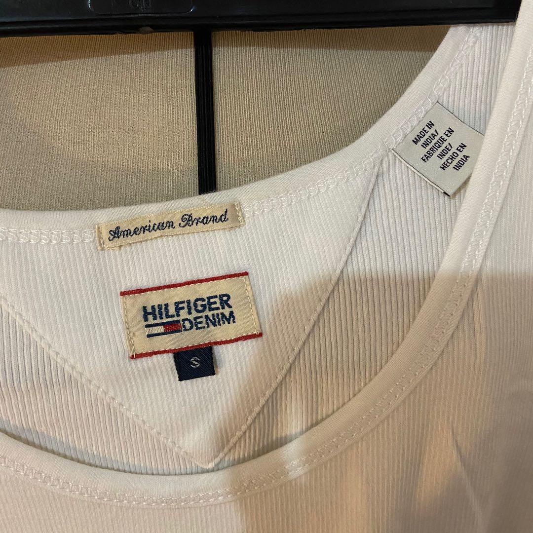 Tommy hilfiger denim midi dress, Fesyen 
