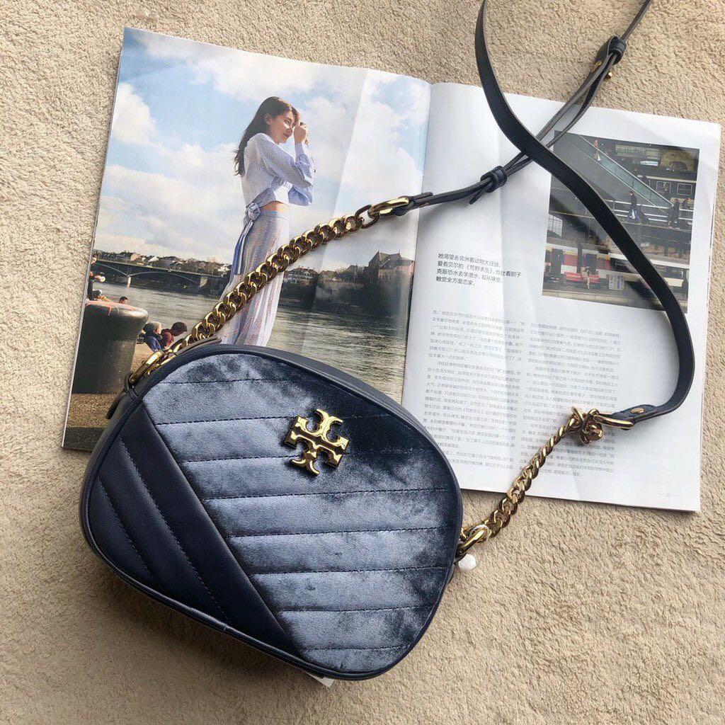 Tory Burch Kira Chevron Velvet Leather Camera Bag, 18*12*6cm,, Women's  Fashion, Bags & Wallets, Purses & Pouches on Carousell