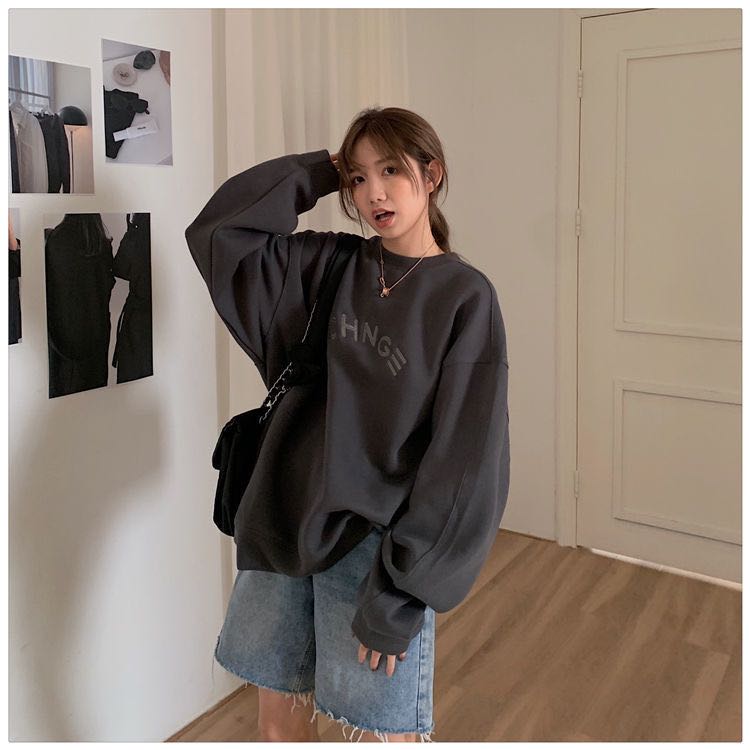 Dark grey oversized sweater online