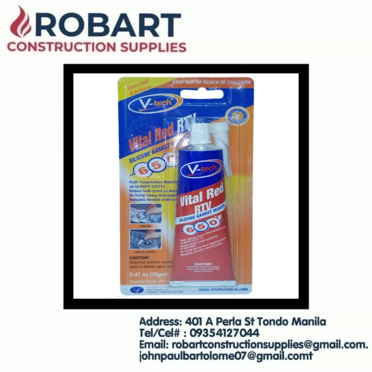 V-Tech RTV REd Silicone Gasket Maker 70g, Commercial & Industrial ...