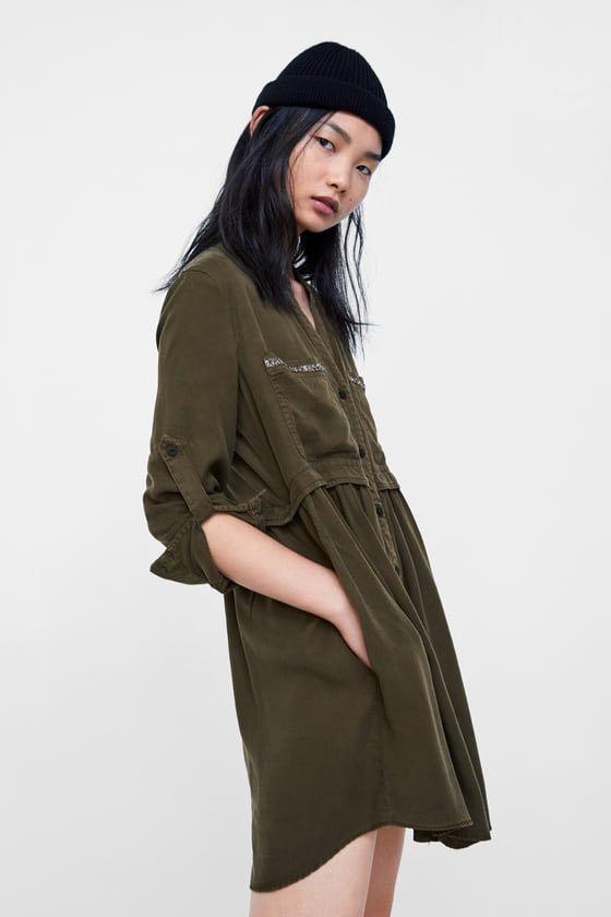 Beaded shirt dress zara online