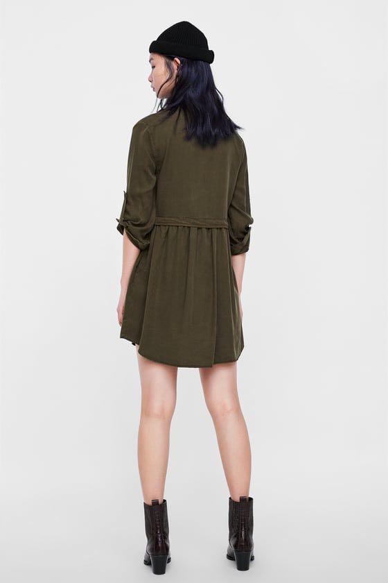 zara beaded shirt dress