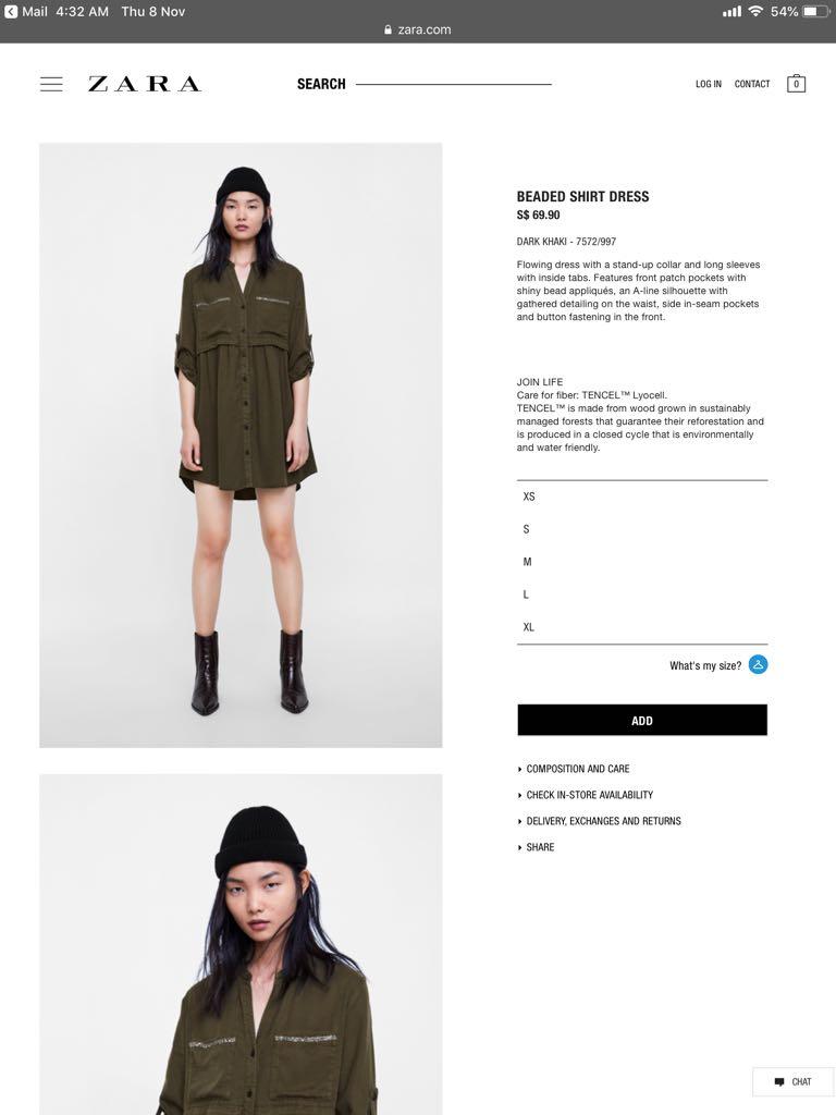 Beaded shirt dress zara top