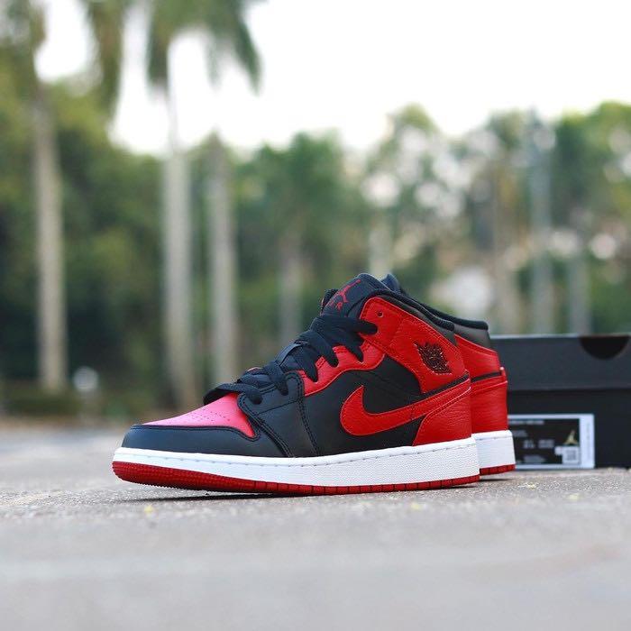 Air Jordan 1 Mid Banned Men S Fashion Footwear Sneakers On Carousell