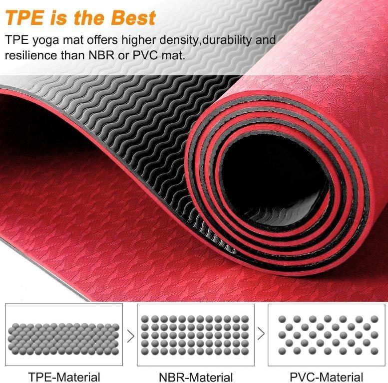 arteesol Yoga Mat Exercise Mats for Women& Men, Non-Slip Fitness Pilates  Mat Eco-Friendly TPE with Carrying Strap, Workout, Anti - Tear, Sweat -  Proof