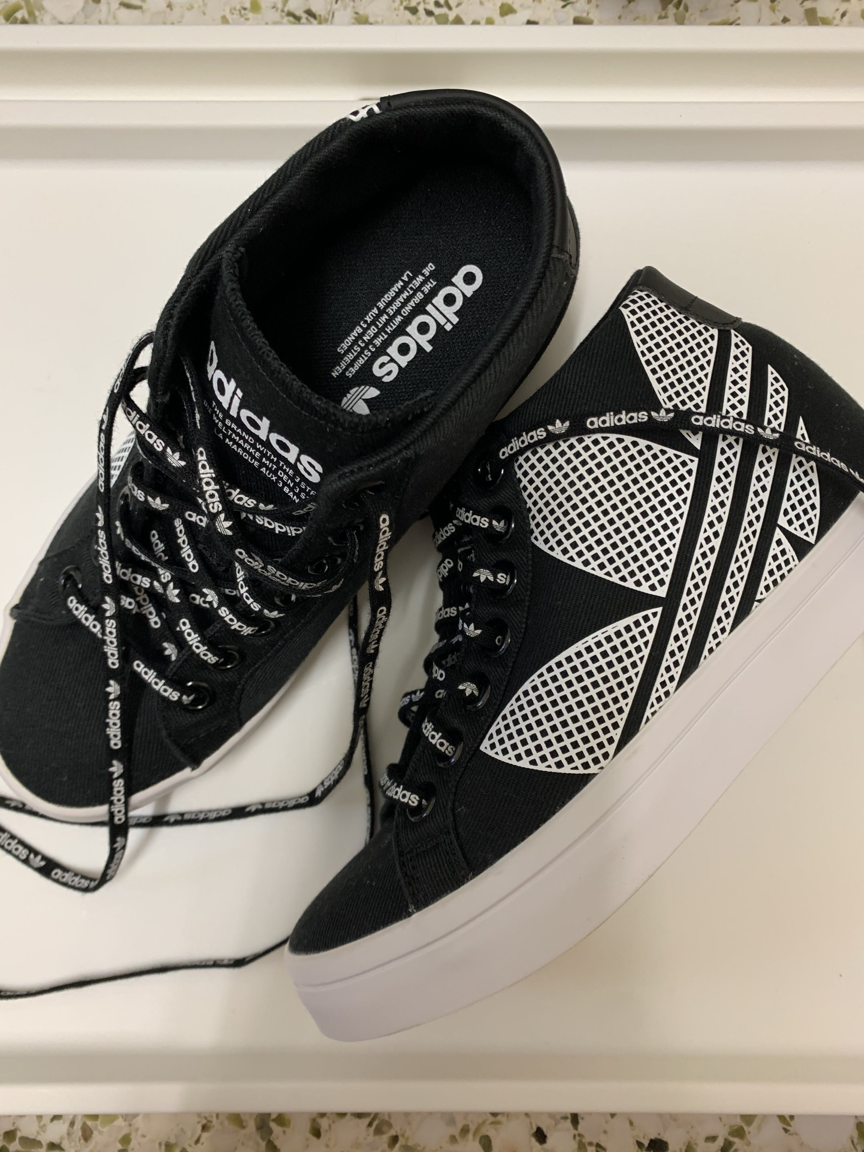 white adidas wedge sneakers