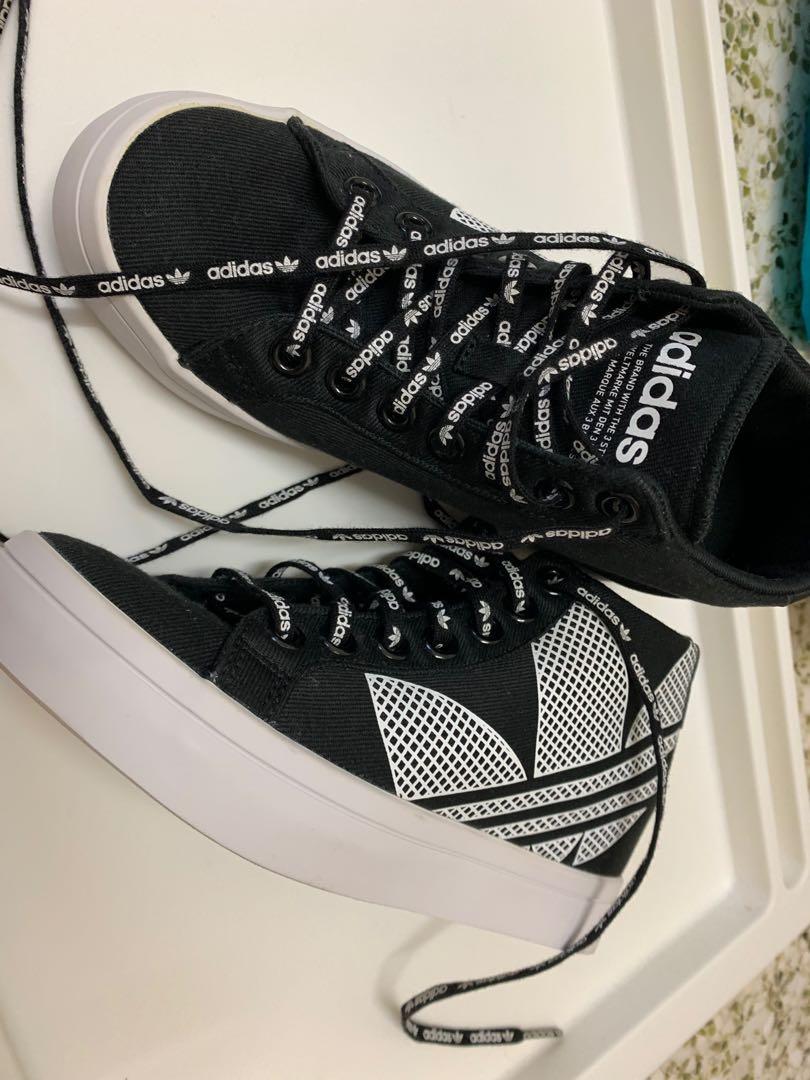 white adidas wedge sneakers