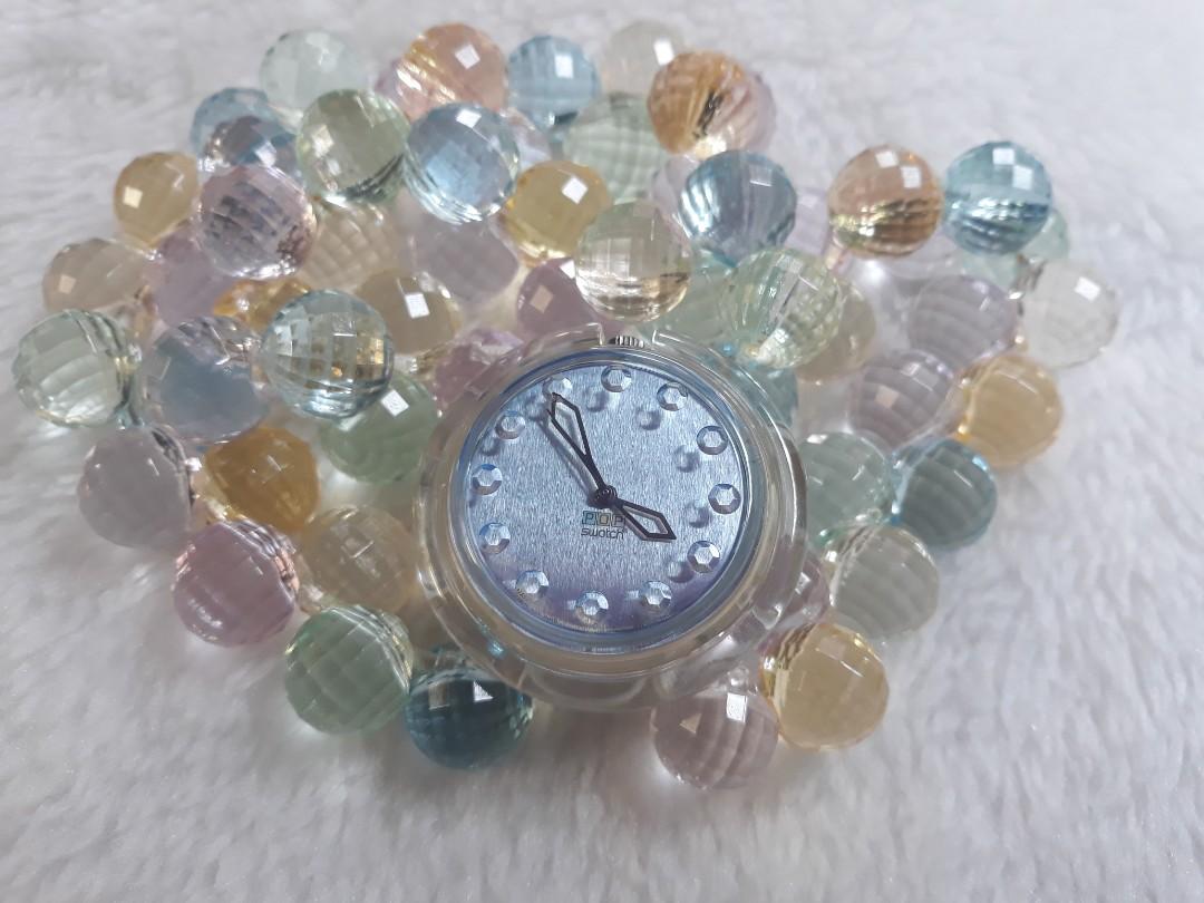 Authentic Pop Swatch Crystal Summer, Women's Fashion, Watches