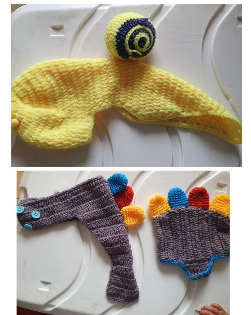 Baby Photoshoot Costume Snail and Dino, Babies & Kids, Babies & Kids