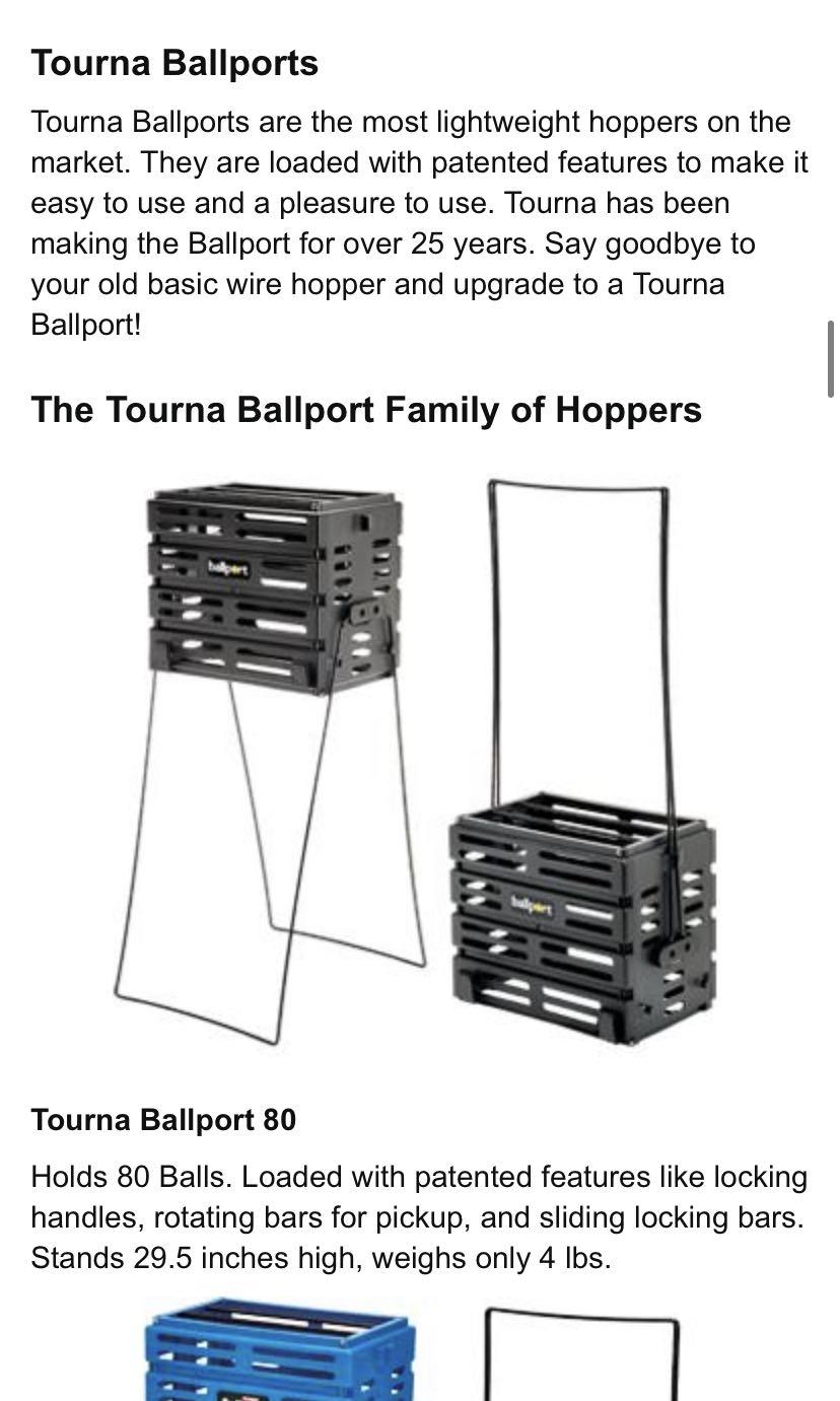 Ballport Tourna Tennis Ball Hopper Basket With Wheels, Sports Equipment, Sports & Games, Racket