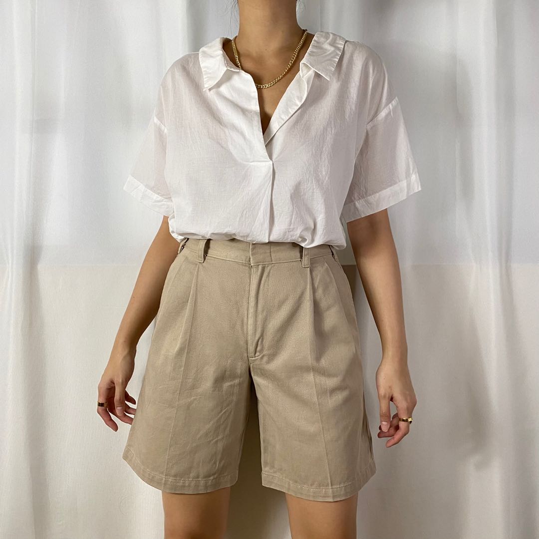 Khaki mom shorts shop