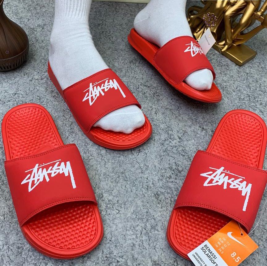 stussy slides red