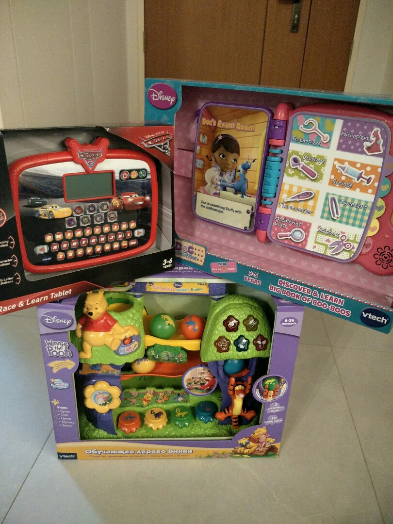 Bundle 3 items vtech race and learn tablet dr mcstuffins discover and