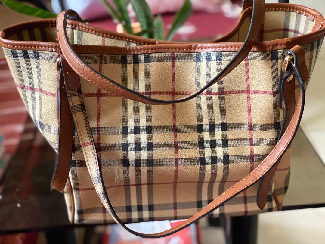 Burberry inspired bag Good condition, Women's Fashion, Bags & Wallets, Tote  Bags on Carousell