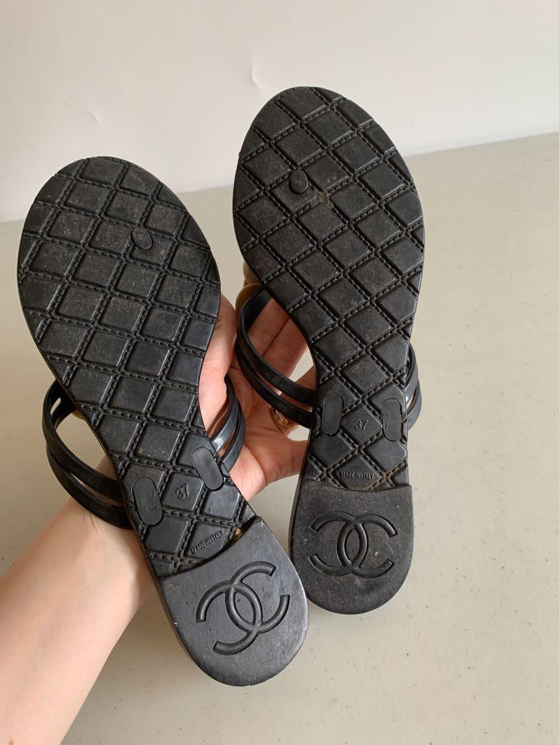 Chanel inspired sales jelly slides